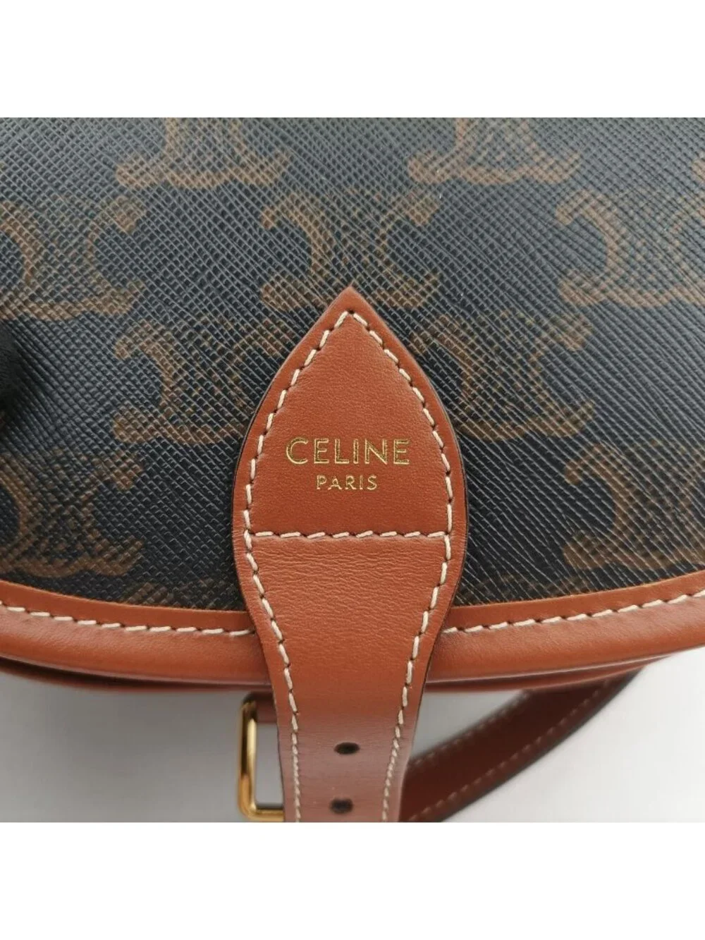Celine Luco Triomphe Brown Shoulder Bag